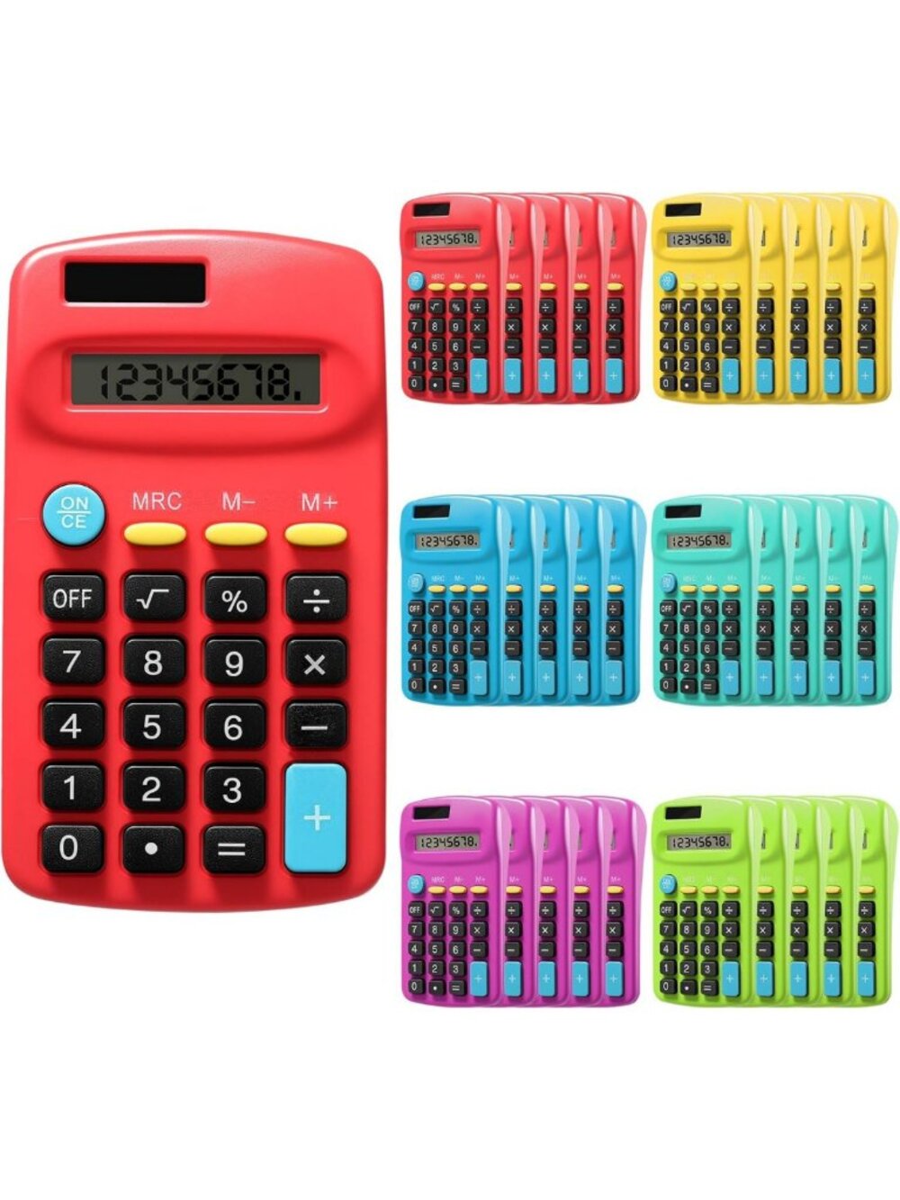 30 Pack Solar Pocket Calculators for Students | Mini Classroom Supplies, 6